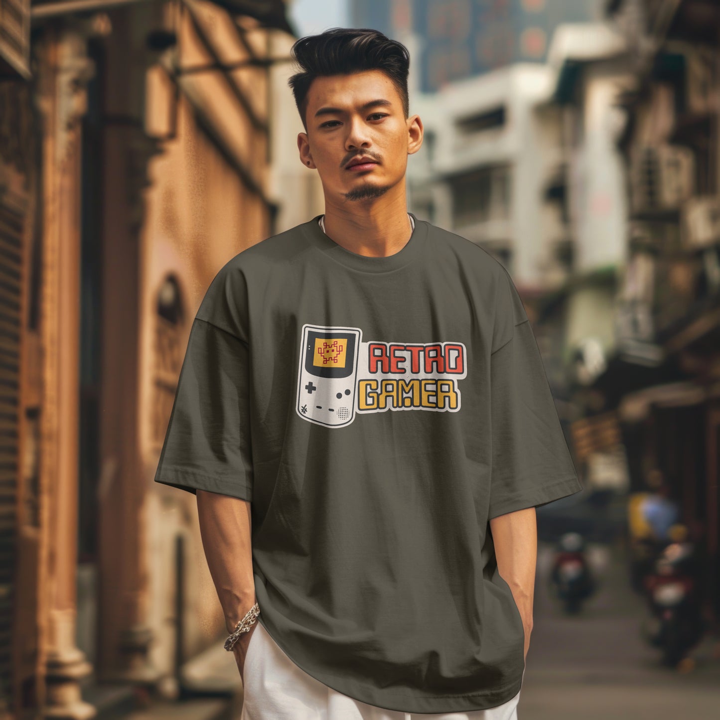 Retro Gamer Premium Oversized T-Shirt