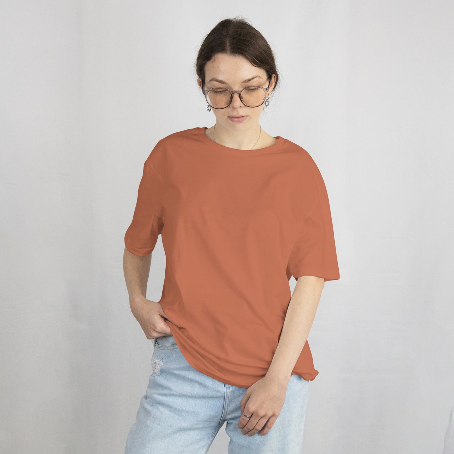 Coral Solid Premium Oversized T-Shirt