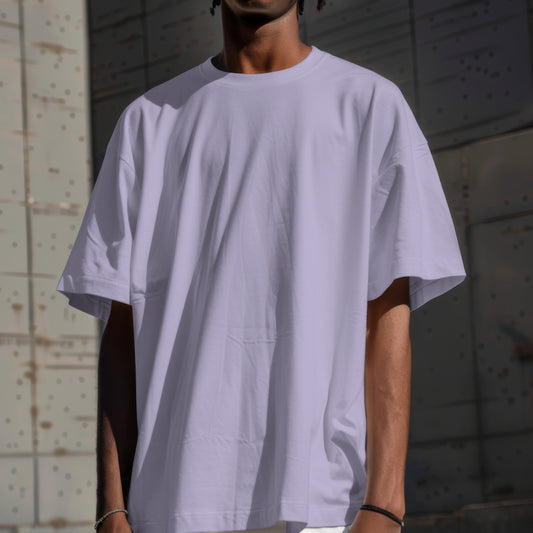 Lavender Solid Premium Oversized T-Shirt