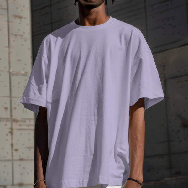 Lavender Solid Premium Oversized T-Shirt
