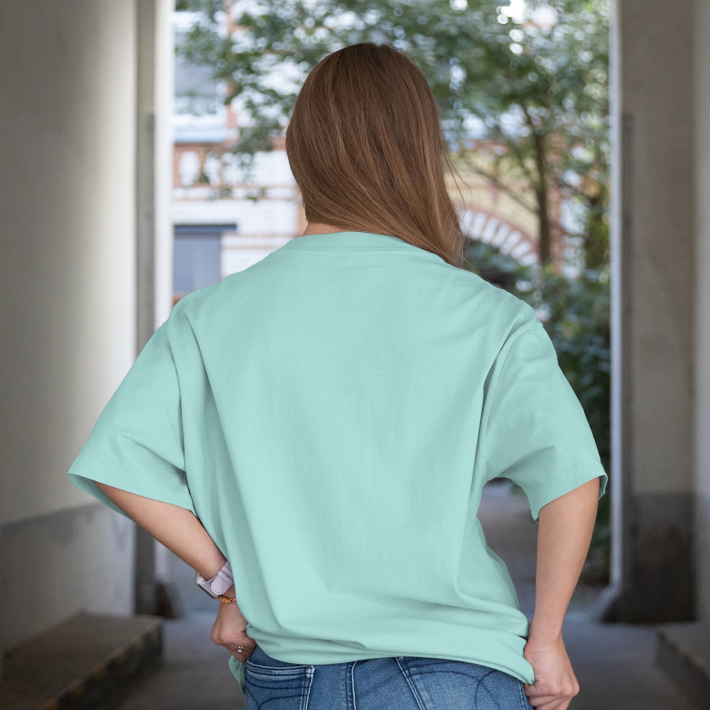 Mint Solid Premium Oversized T-Shirt