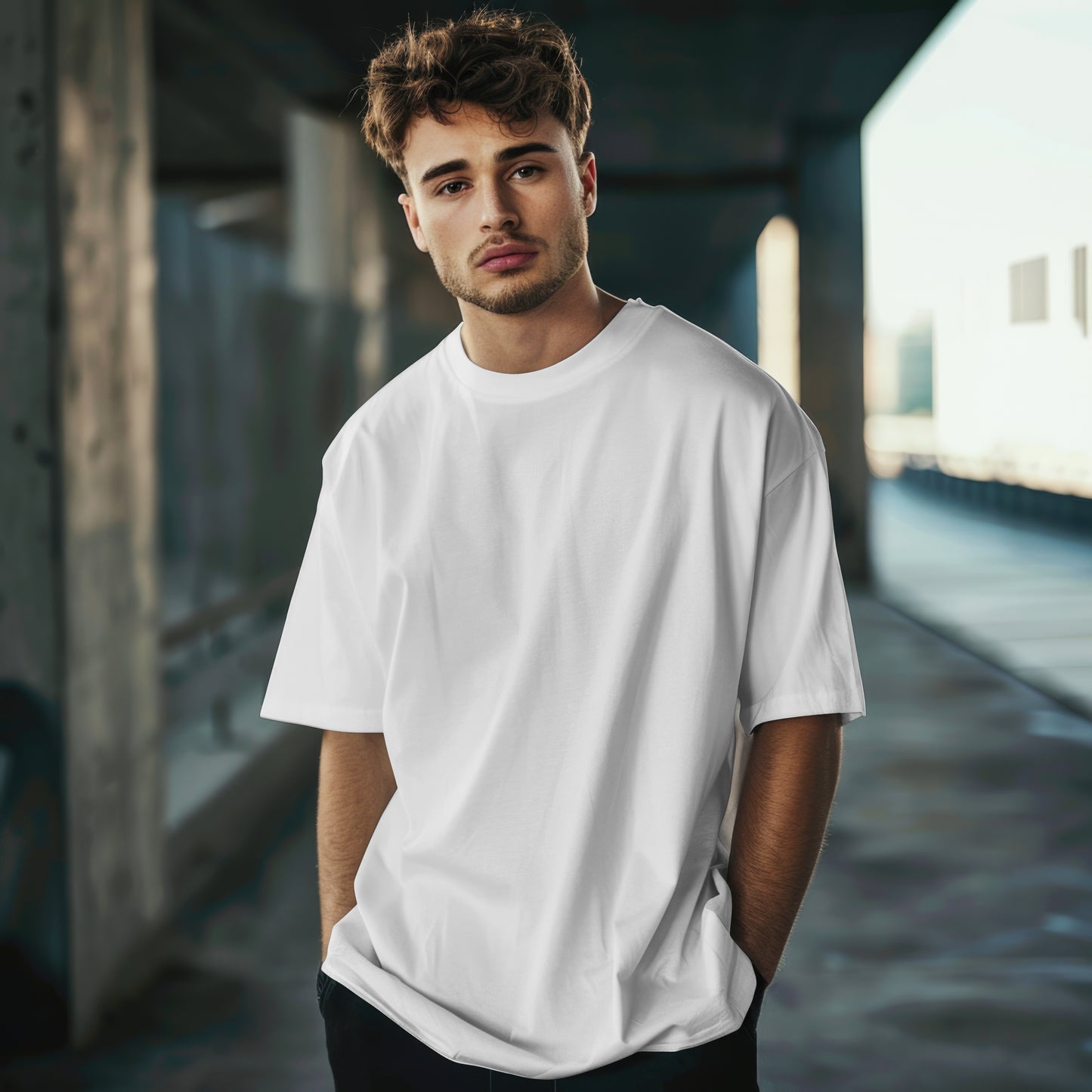 White Solid Premium Oversized T-Shirt