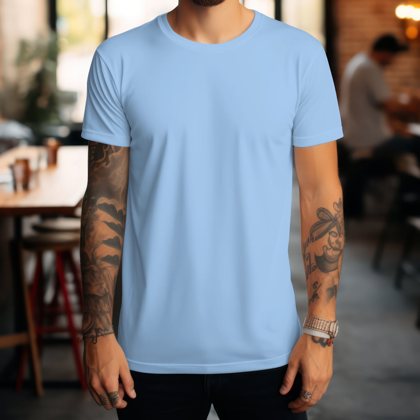 Baby Blue Solid Classic Crew T-Shirt