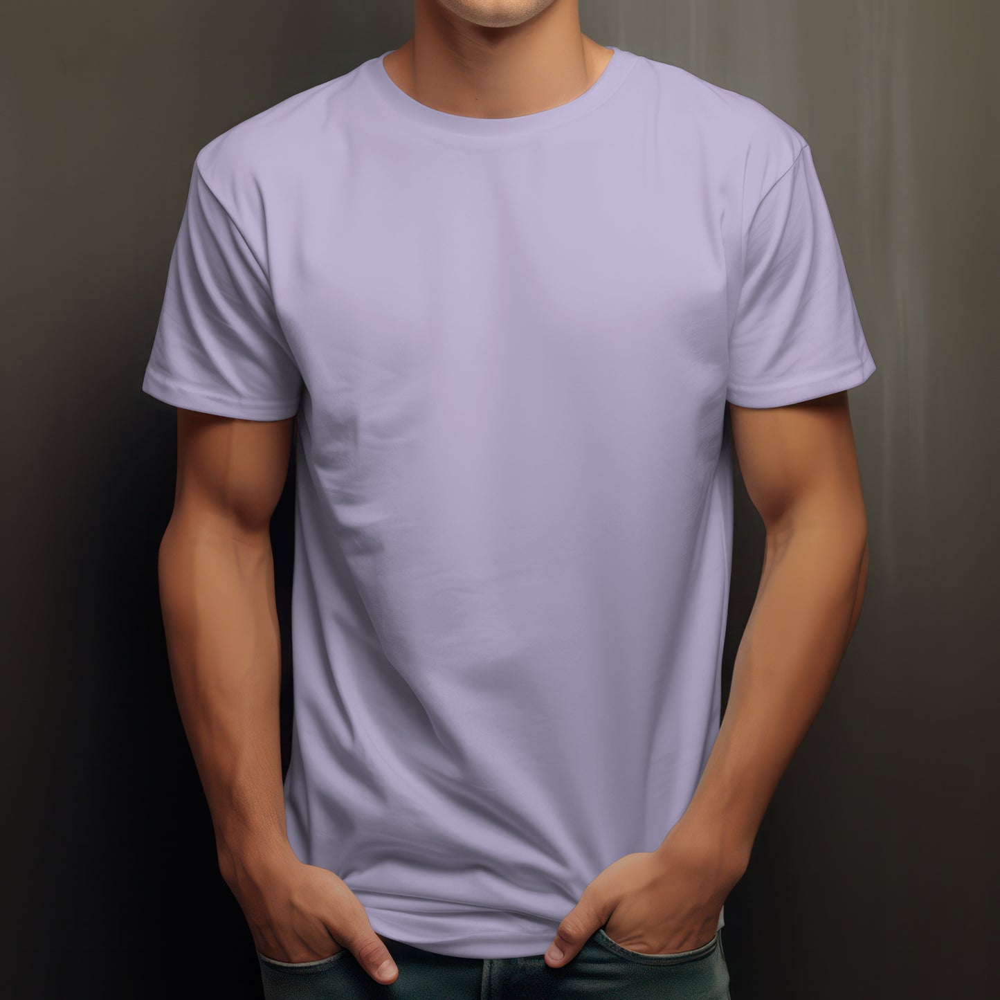 Lavender Solid Classic Crew T-Shirt