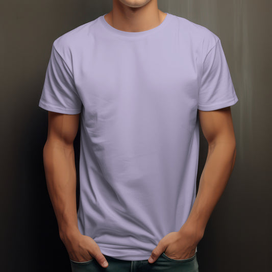 Lavender Solid Classic Crew T-Shirt