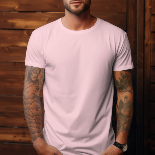 Light Pink Solid Classic Crew T-Shirt