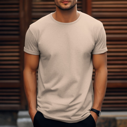 Peach Solid Classic Crew T-Shirt