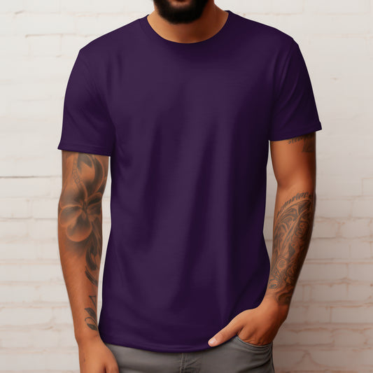 Purple Solid Classic Crew T-Shirt