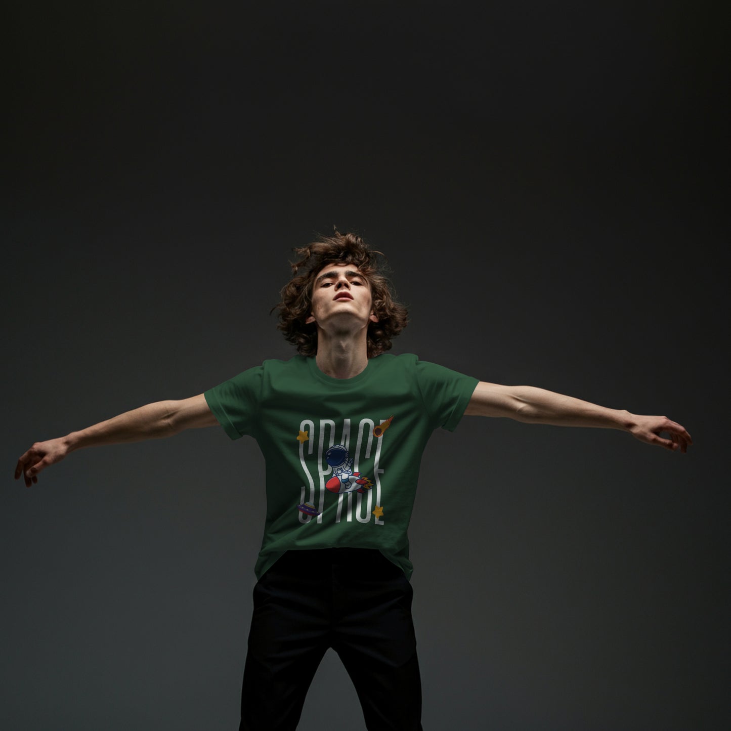 Space Typography Classic Crew T-Shirt