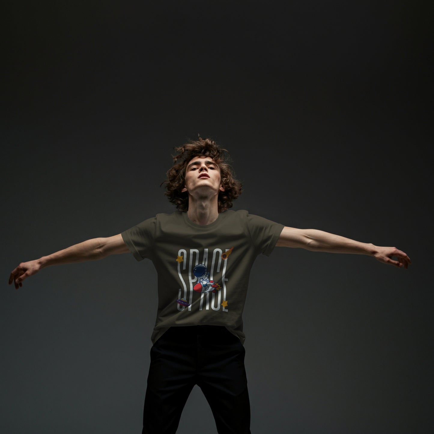 Space Typography Classic Crew T-Shirt